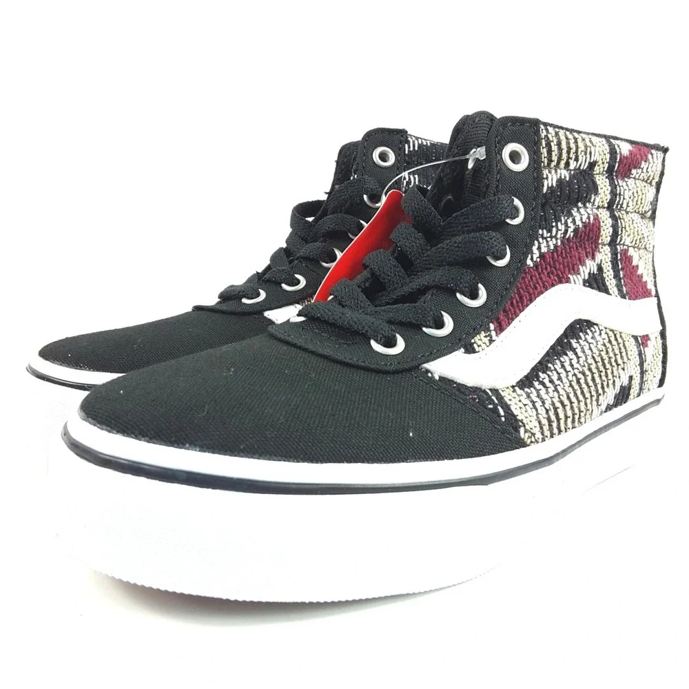 Vans Maddie Youth Kids SK8 Hi-Top Zip Skateboading Shoes‎ Tribal Knit Sz 11 New